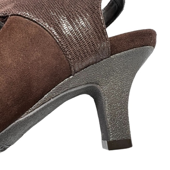 AEROSOLES Brown Animal Print Slingback Heels Women's Size 8 - Picture 10 of 16